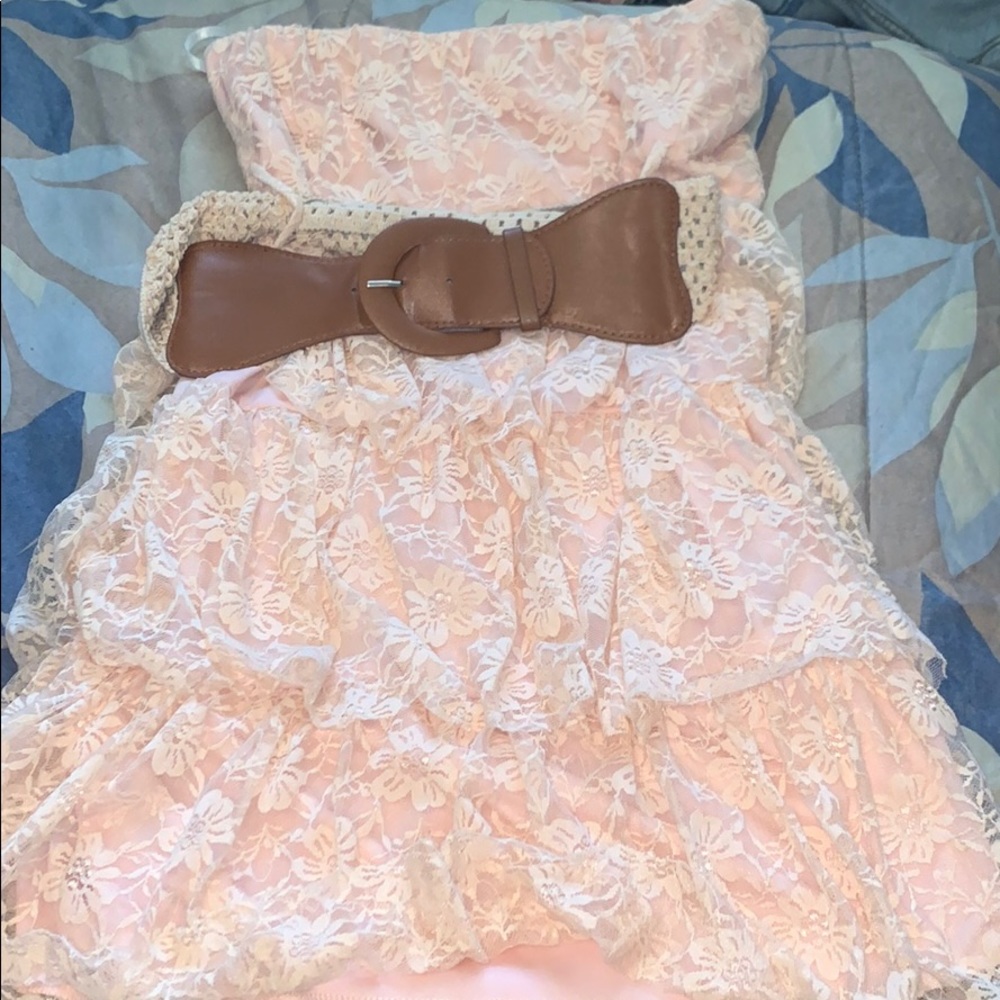 Tube dress with belt